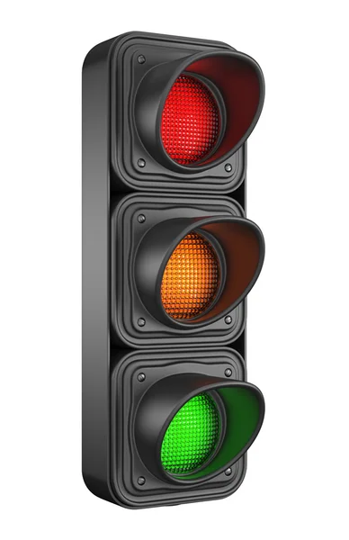 stock image Traffic lights 3d. Movement road control. Isolated on white back