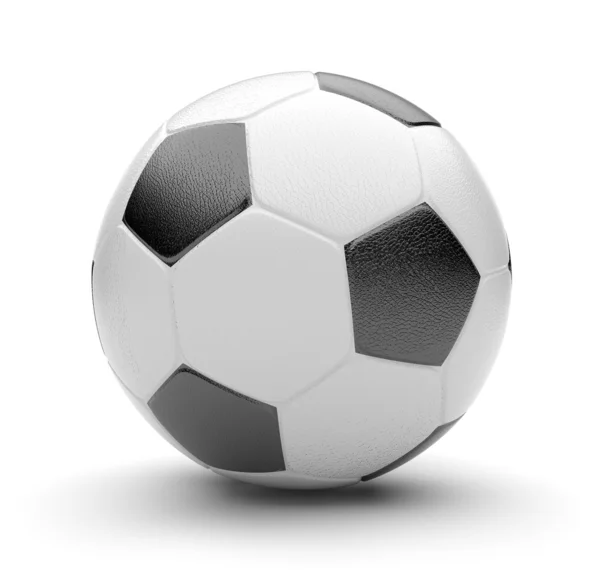 Balón de fútbol 3D. Concepto deportivo. Aislado sobre fondo blanco — Foto de Stock