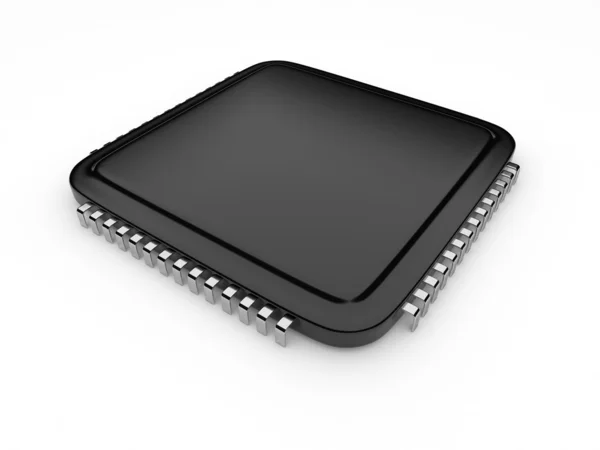 Computer-Mikrochip-CPU. Symbol 3d. isoliert auf weißem Hintergrund — Stockfoto