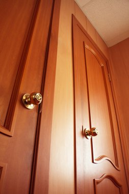 Wooden door. Interior, photo clipart