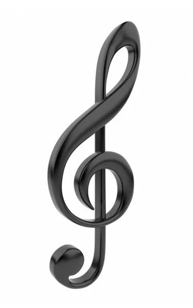 Black musical note 3D. Icon isolated on white background — Stock Photo, Image