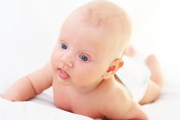 The baby sucks pacifier. Age - 3 months — Stock Photo, Image