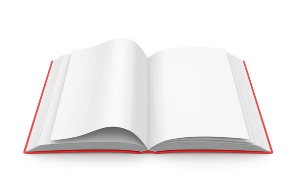 Κενό άνοιξε βιβλίο 3d. έννοια της εκπαίδευσης. απομονώνονται σε λευκό backg — Φωτογραφία Αρχείου