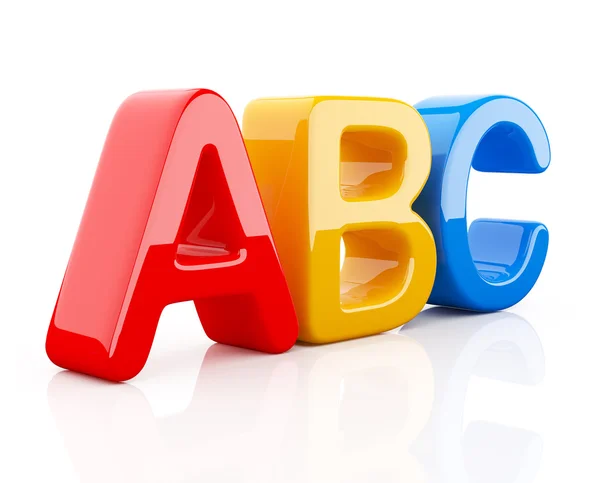 Färgglad leksak symboler högen av alfabetet. ikonen 3d. utbildning con — Stockfoto