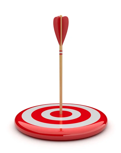 Arrow in target 3D. success hitting. Business concept. Isolated — Stock Photo, Image