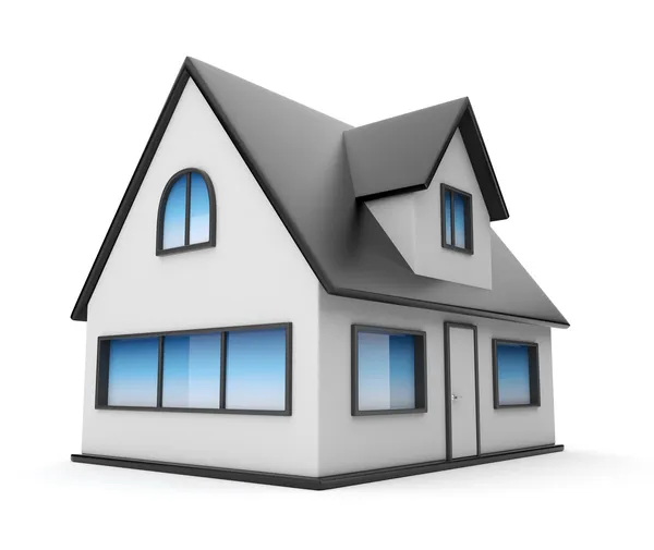 Klein huis. pictogram 3d. geïsoleerd op witte achtergrond — Stockfoto