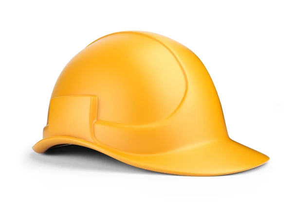 黄色安全帽 3d。施工工具。图标上白色 bac 隔离 — 图库照片