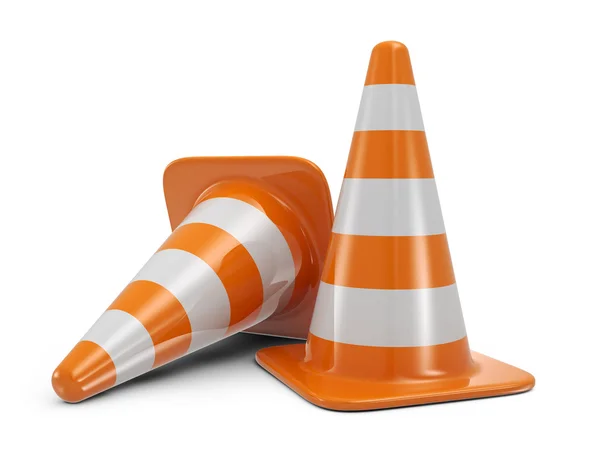 Traffic cones. Road sign. Icon isolated on white background — Stock Photo, Image