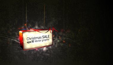 Christmas Sale Anouncment Container Hanged Against a Textured W clipart