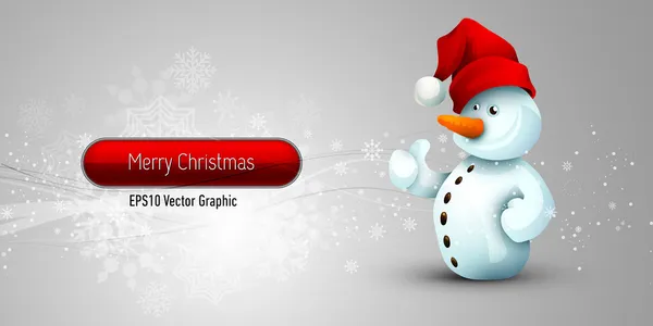 Різдвяний прапор з позитивним ставленням Сніговик | EPS10 Вектор Б — стоковий вектор