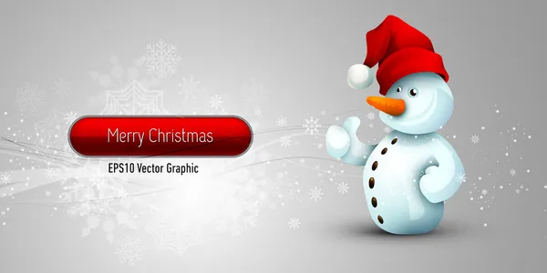 Banner de Navidad con Actitud Positiva Snowman jalá EPS10 Vector B — Vector de stock