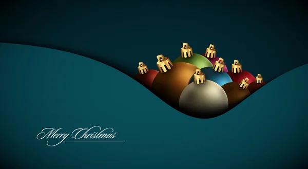 カラフルな地球儀のクリスマスのグリーティング カード — ストックベクタ