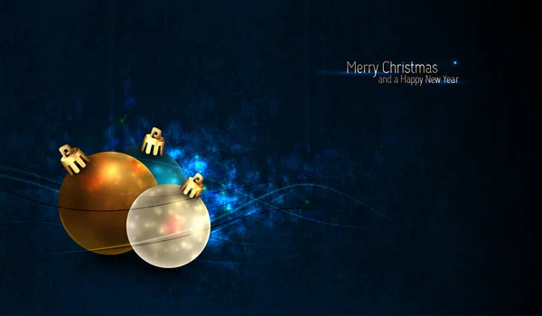 Grungy fond de Noël avec des globes colorés — Image vectorielle