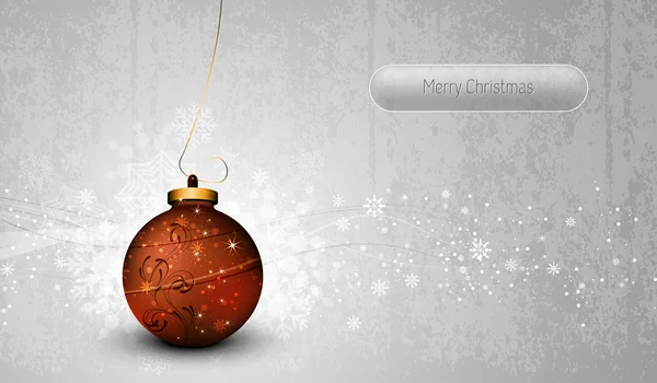 Biglietto di auguri in argento con globo di Natale in bronzo — Vettoriale Stock