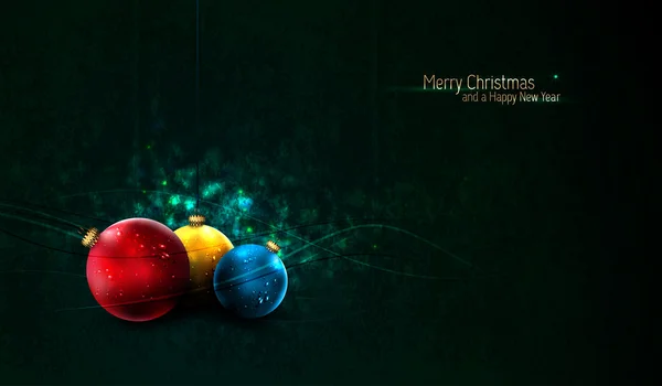 Grungy fondo de Navidad con coloridos globos — Archivo Imágenes Vectoriales