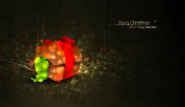 Vánoční pozdrav s jedinečným krabičky a vysoce dekorativní zpět — Stockový vektor