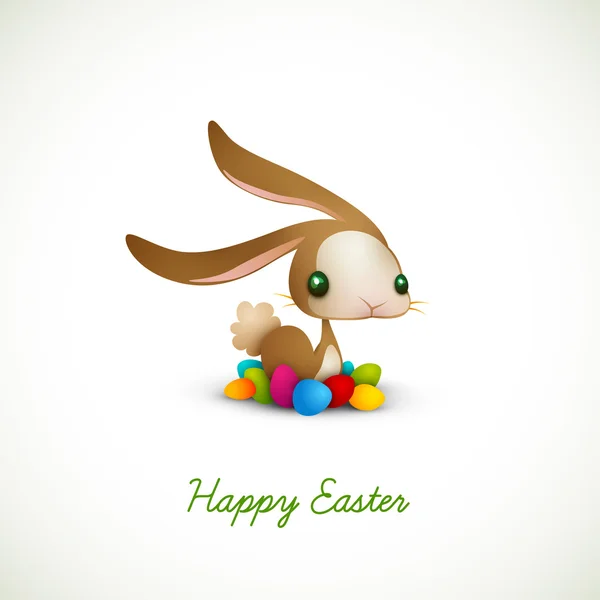 复活节兔子与色的蛋 — 图库矢量图片