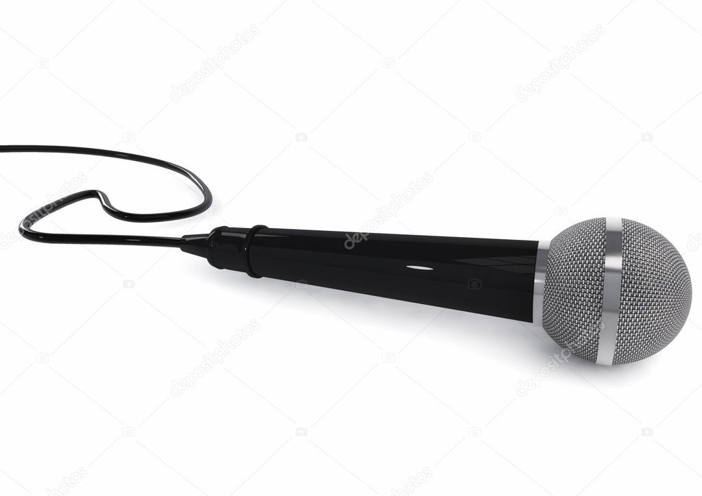 Realistic Microphone Side View Illustration