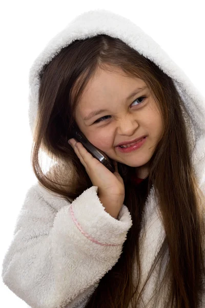 Дівчина розмовляє по телефону — стокове фото
