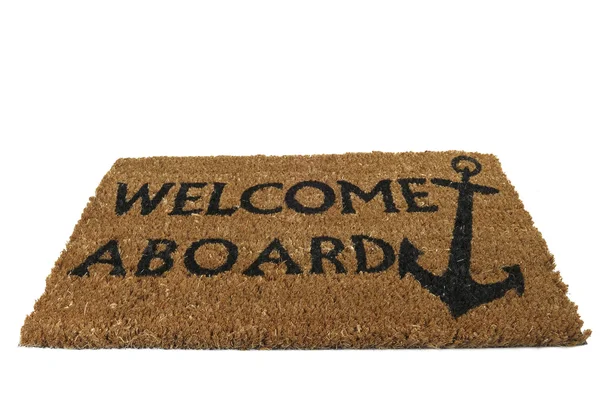 Welcome Aboard Mat, Tilted — Stock Photo, Image