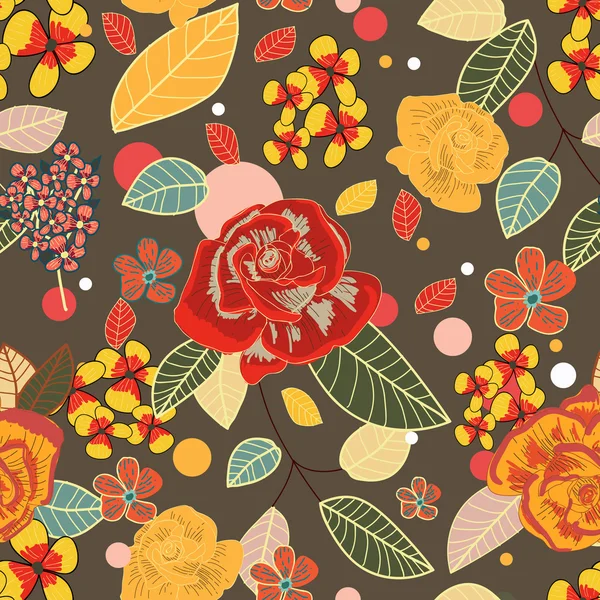シームレスな花柄のテクスチャ — ストックベクタ