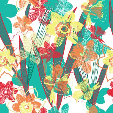 Seamless vector floral pattern clipart