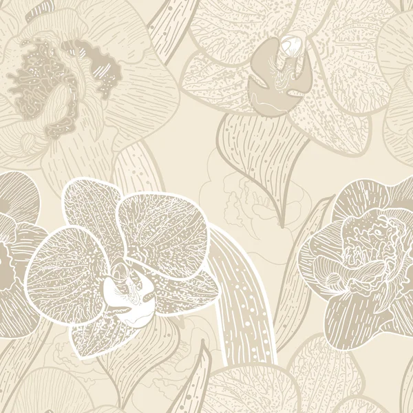 シームレスな花柄のテクスチャ — ストックベクタ