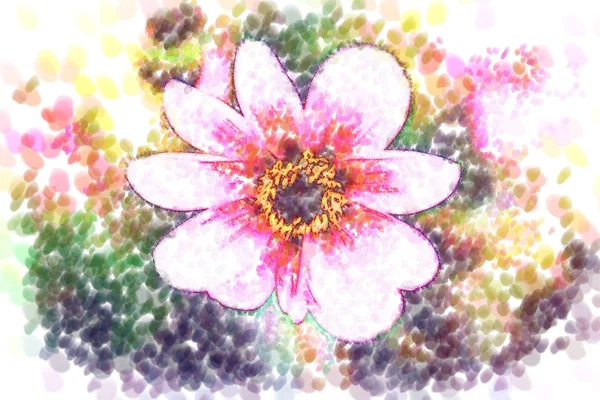Kreslení květ — Stock fotografie
