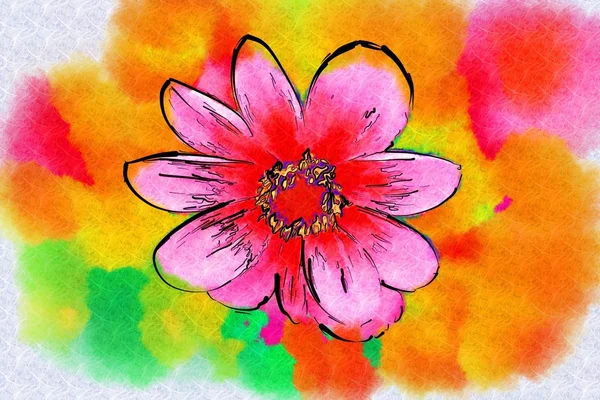 Малювання квітка — стокове фото