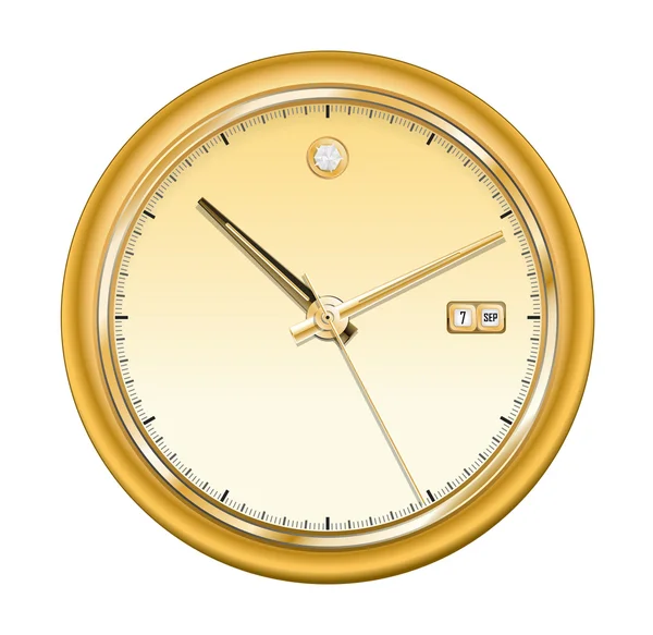 Relógio de ouro brilhante — Vetor de Stock