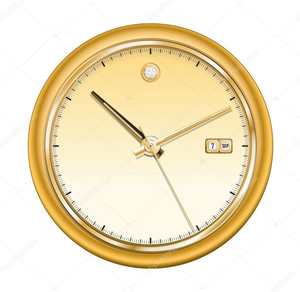 Gold shiny clock