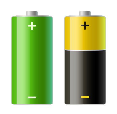 Vector illustration of two batteries icons clipart