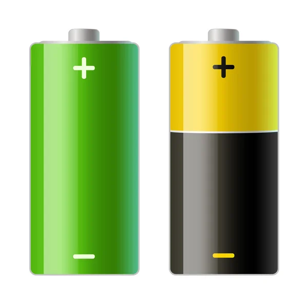 Vektor-Illustration von zwei Batterien-Symbolen — Stockvektor