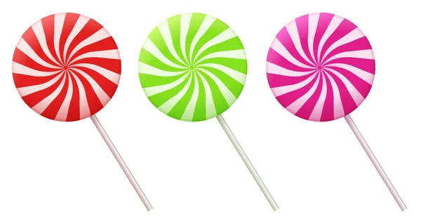 stock vector Vector illustration of colorful lollipops