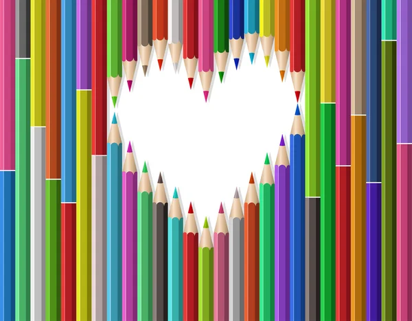 stock vector Heart shape out of pencils