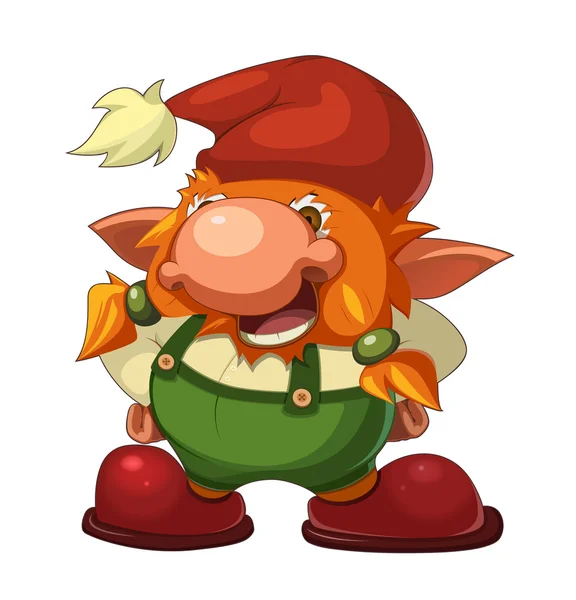 Oude vrolijke gnome — Stockvector