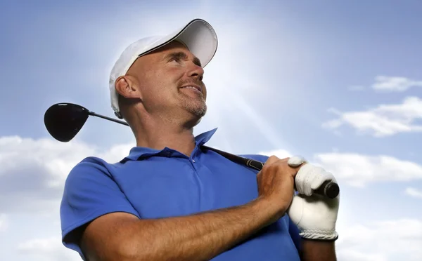 Lächelnder Golfer — Stockfoto