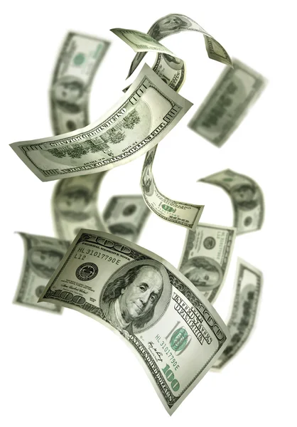 Dinheiro de queda $100 Bills — Fotografia de Stock