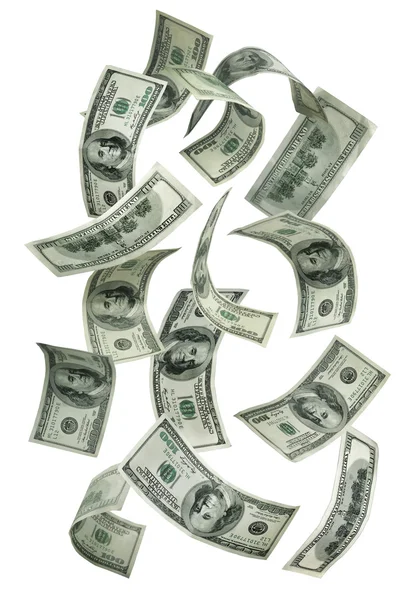 Falling Money $100 Bills — Stock Photo, Image