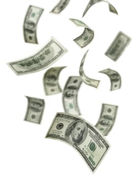 Falling Money $100 Bills clipart