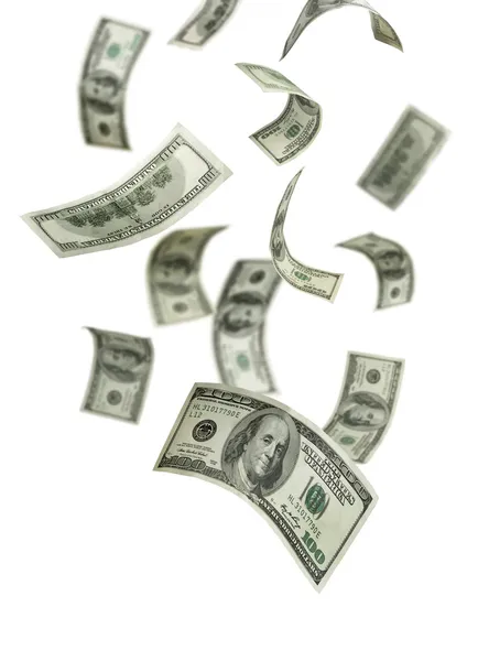 Falling Money $100 Bills — Stock Photo, Image