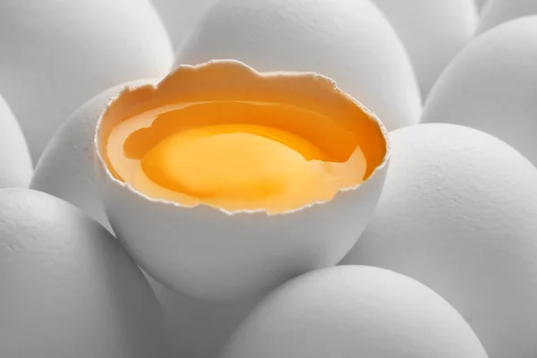 stock image Close up photo of white eggs in a raw row