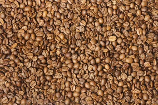Färgade kaffe konsistens. kaffebönor närbild — Stockfoto