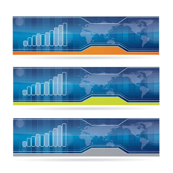 ブルー ビジネス バナー セット — ストックベクタ