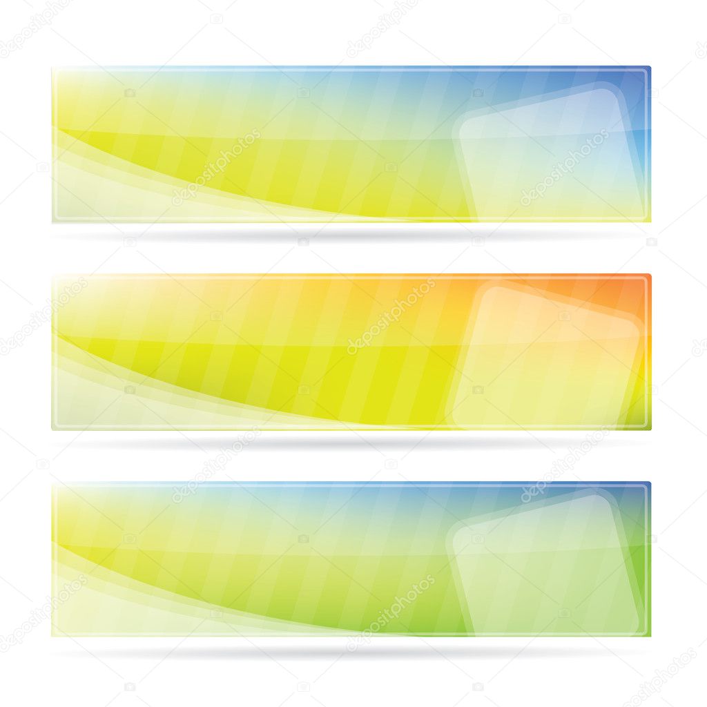 Banner set with spring colors