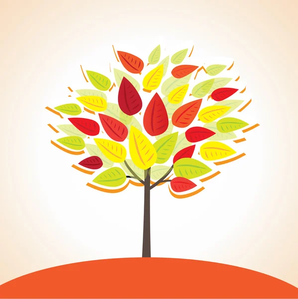 Renkli sonbahar ağacı — Stok Vektör