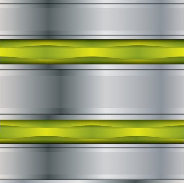 Steel metal vector background with some green elements clipart