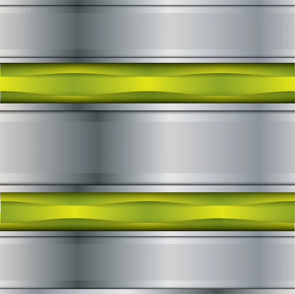 Acciaio sfondo vettore metallo con alcuni elementi verdi — Vettoriale Stock