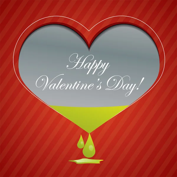 Fond Saint Valentin rouge avec coeur et encre — Image vectorielle