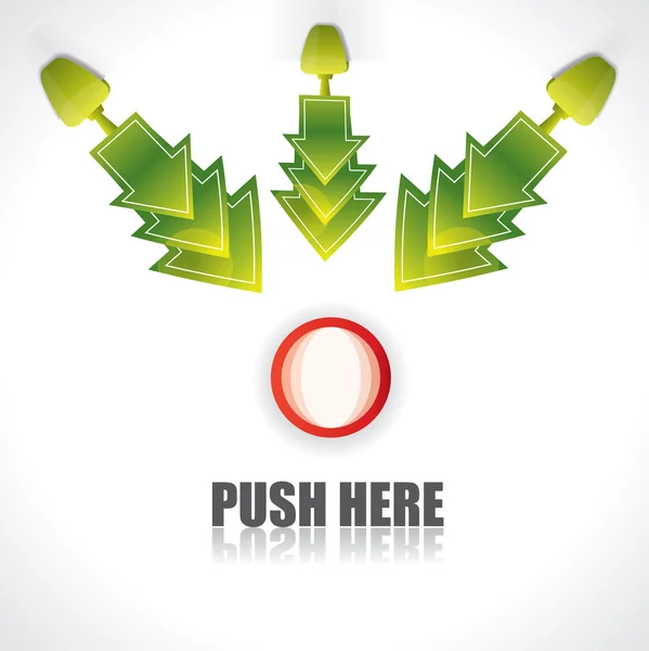Push here concept with arrows — Stock Vector